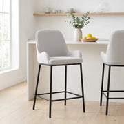Cameo Bar Stool Light Grey Fabric