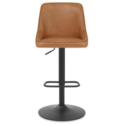 Canberra Real Leather Stool Antique Brown