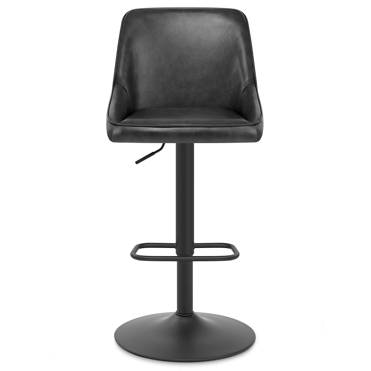 Canberra Real Leather Stool Black