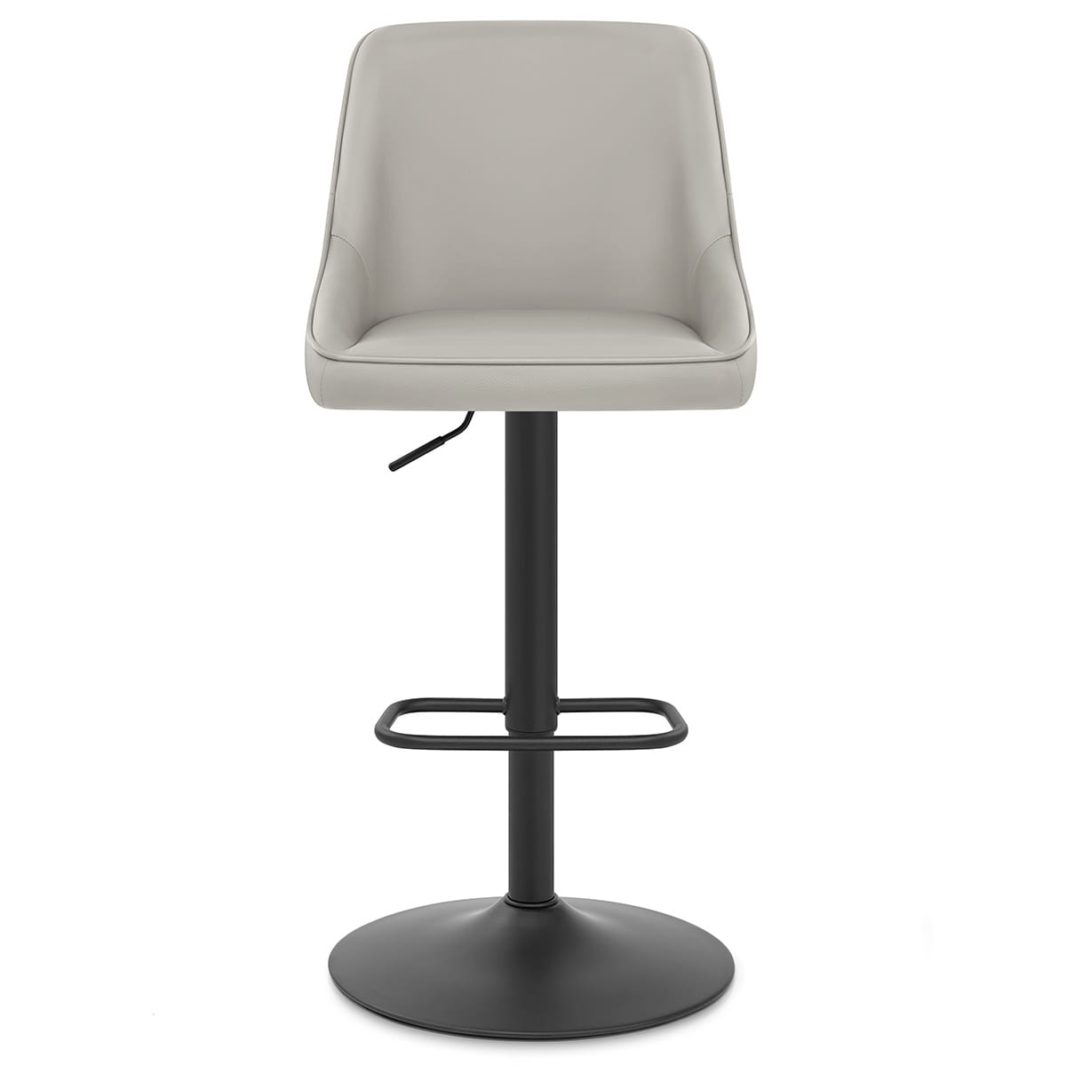 Canberra Real Leather Stool Light Grey