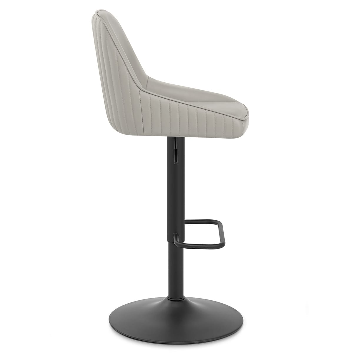 Canberra Real Leather Stool Light Grey