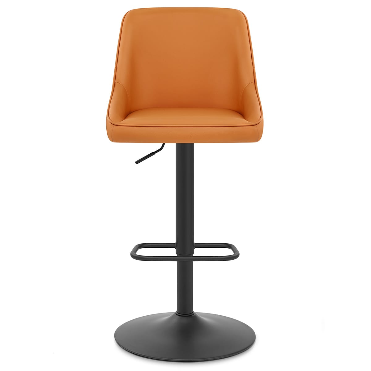 Canberra Real Leather Stool Orange