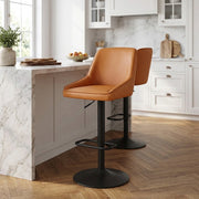 Canberra Real Leather Stool Orange