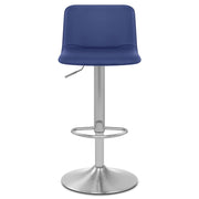 Cape Brushed Steel Stool Blue
