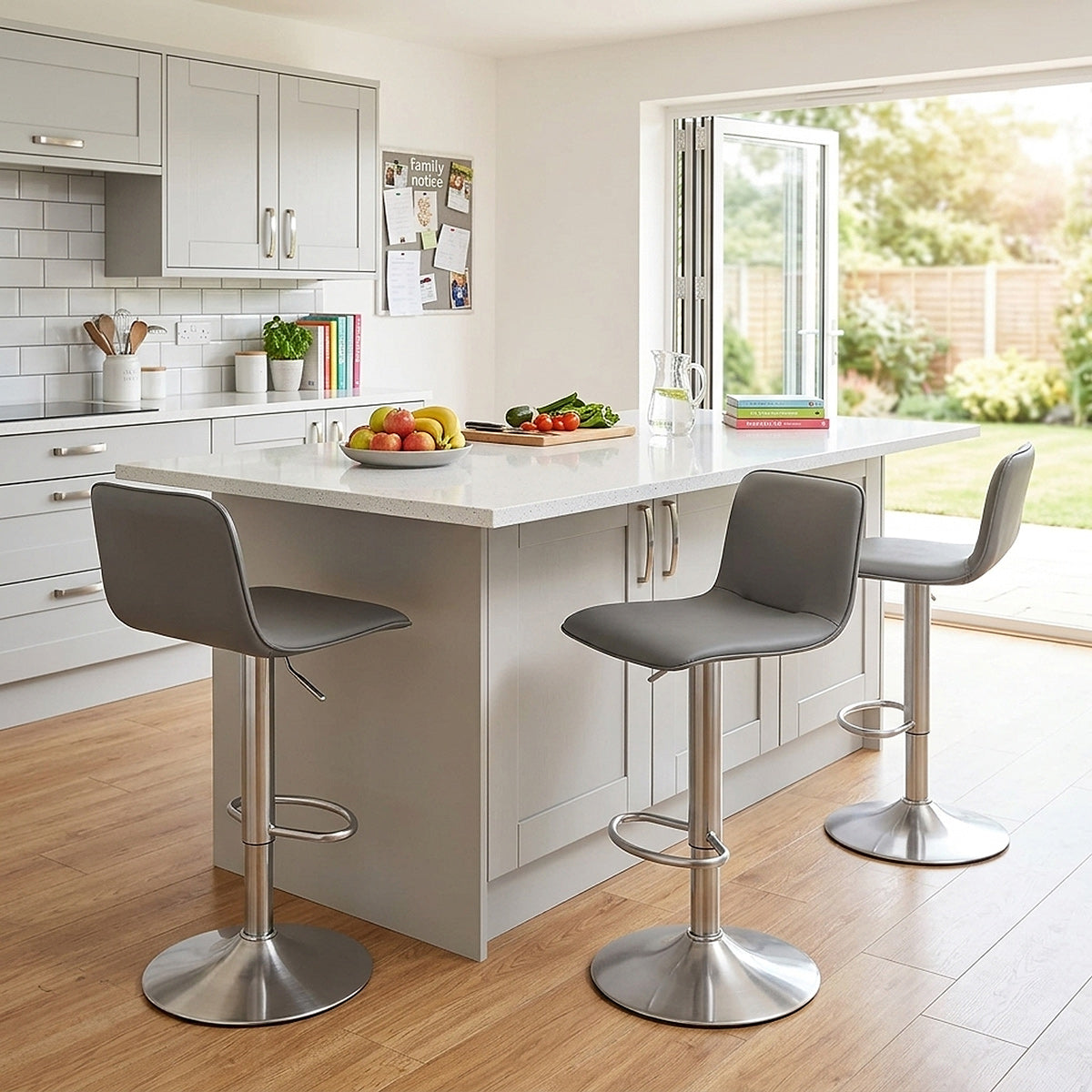 Cape Brushed Steel Stool Grey