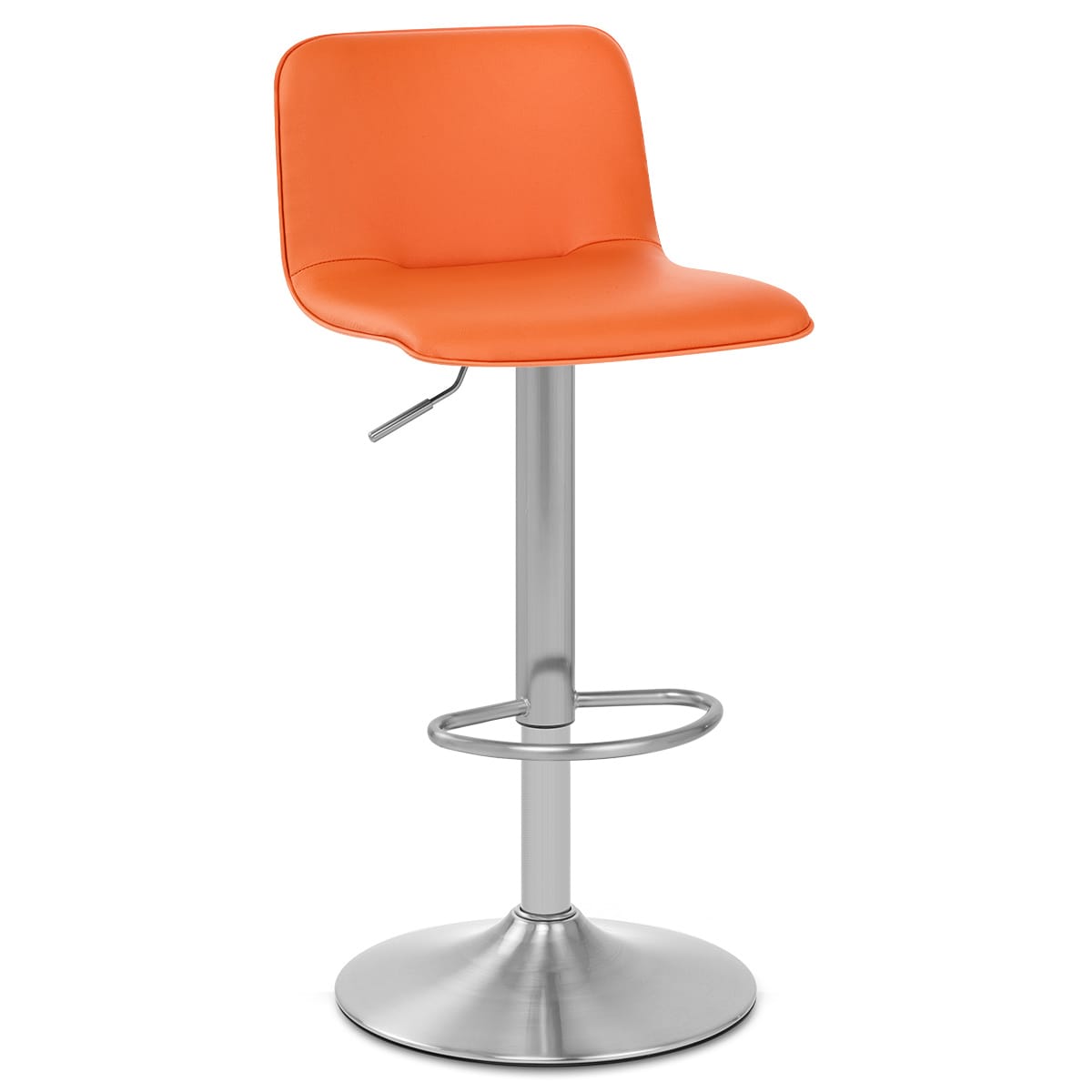 Cape Brushed Steel Stool Orange