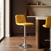 Cape Brushed Steel Stool Yellow