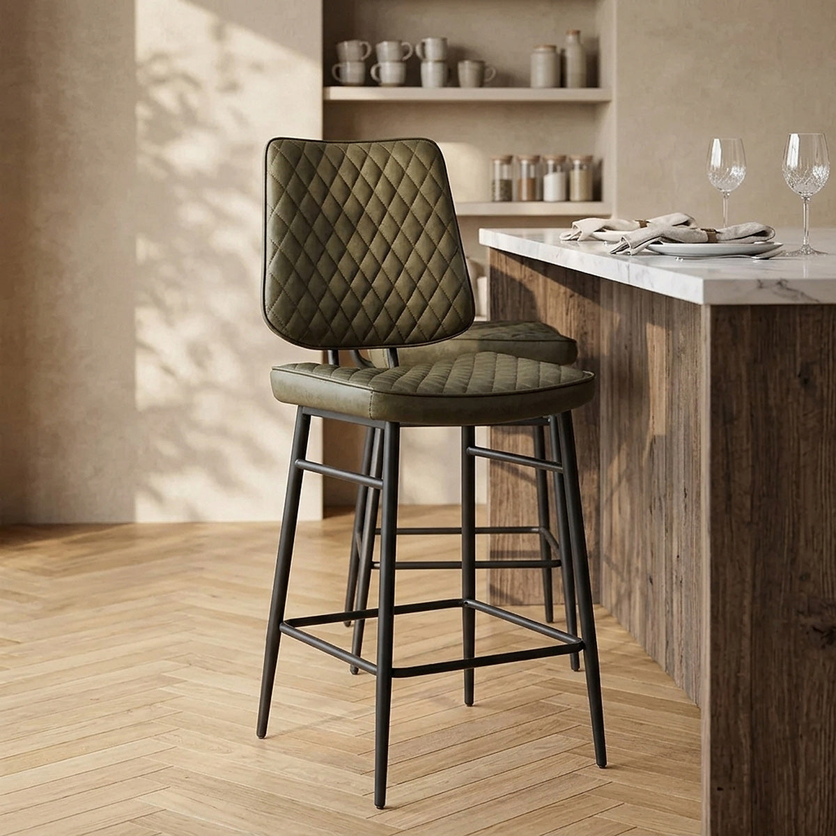 Caprice Bar Stool Antique Green
