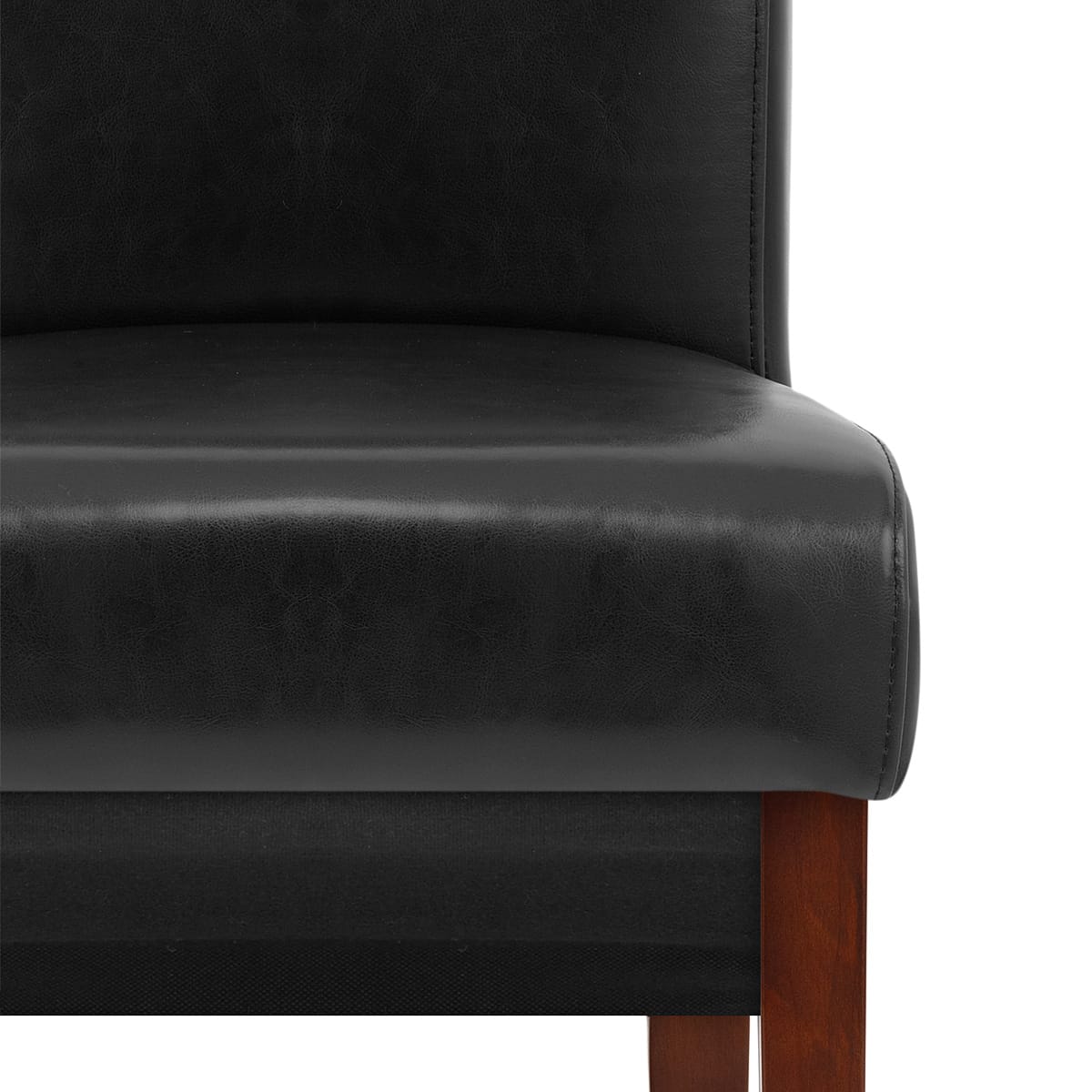 Carlo Walnut Chair Black Leather