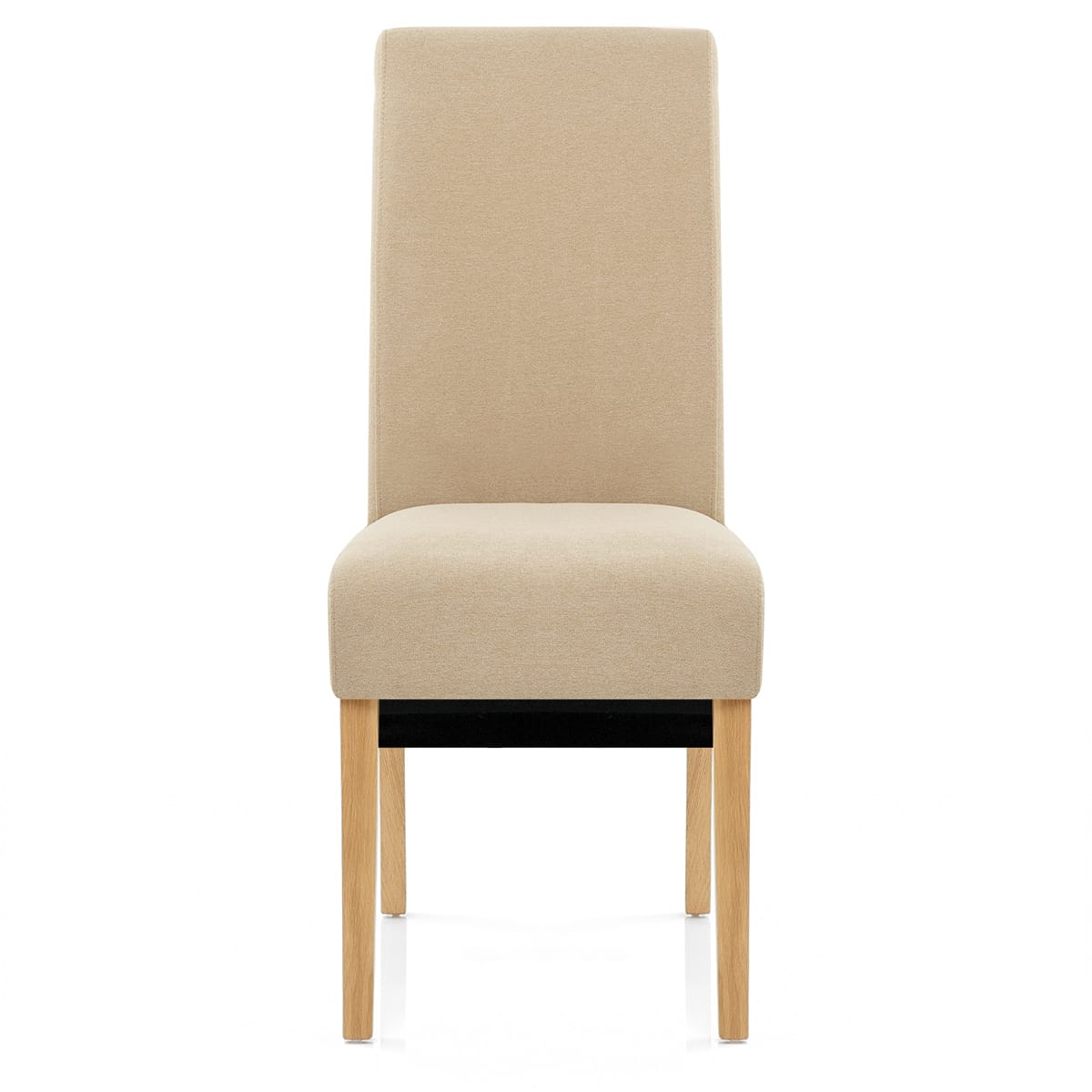 Carlo Oak Chair Beige Fabric