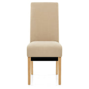 Carlo Oak Chair Beige Fabric