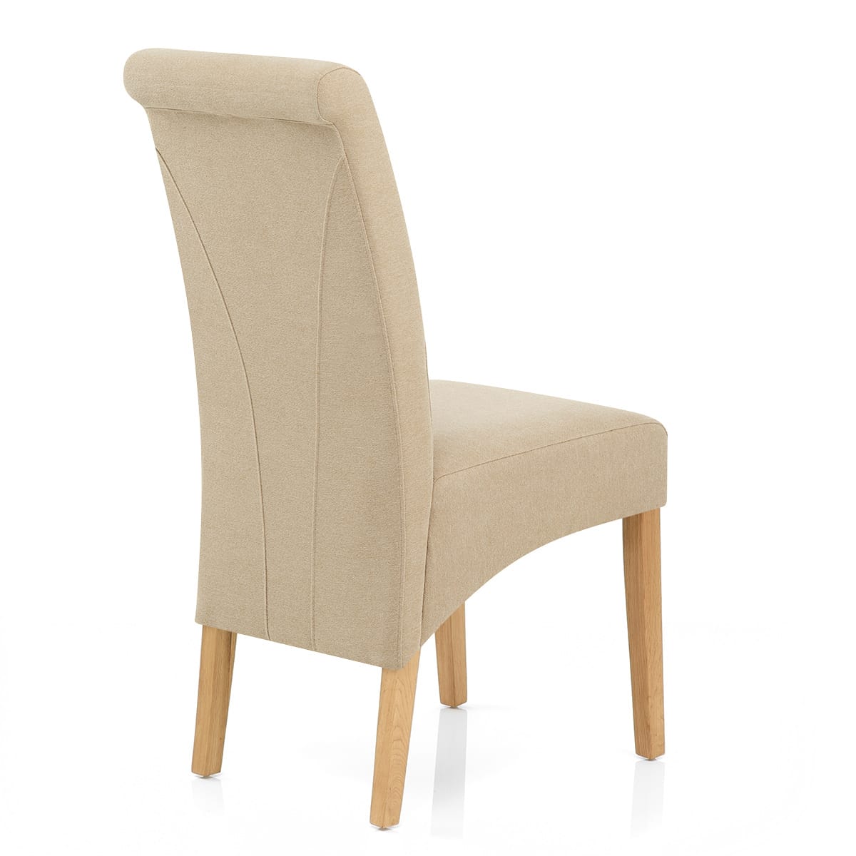 Carlo Oak Chair Beige Fabric