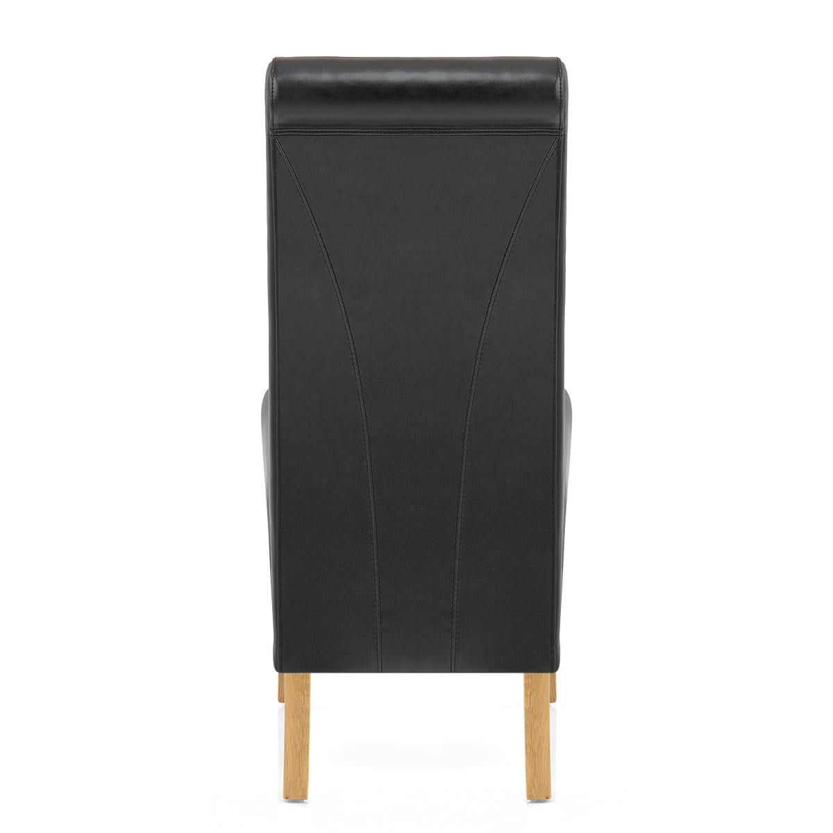 Carlo Oak Chair Black Leather