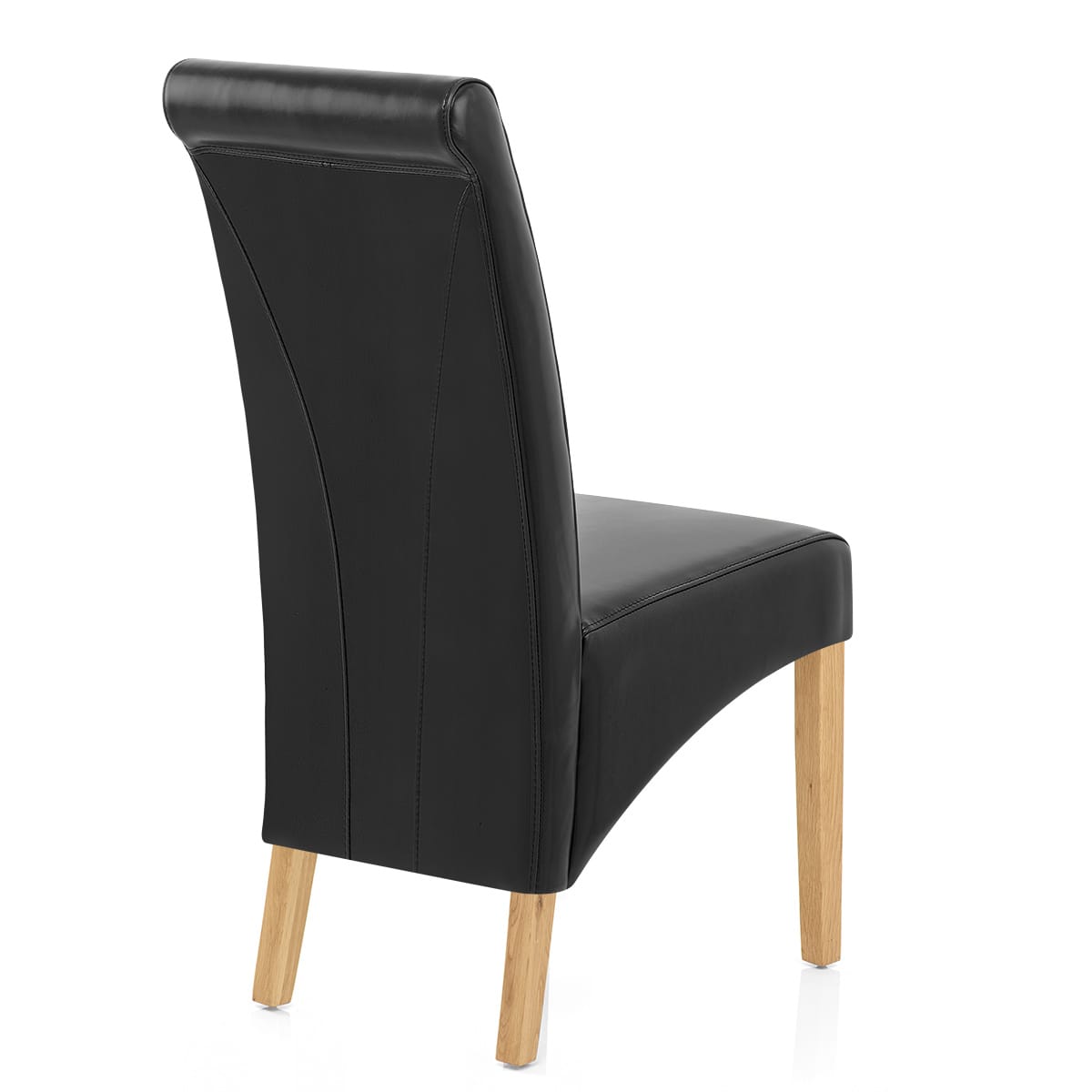 Carlo Oak Chair Black Leather