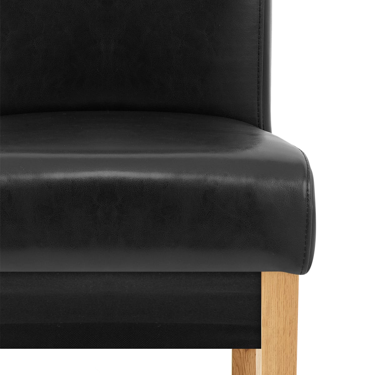 Carlo Oak Chair Black Leather