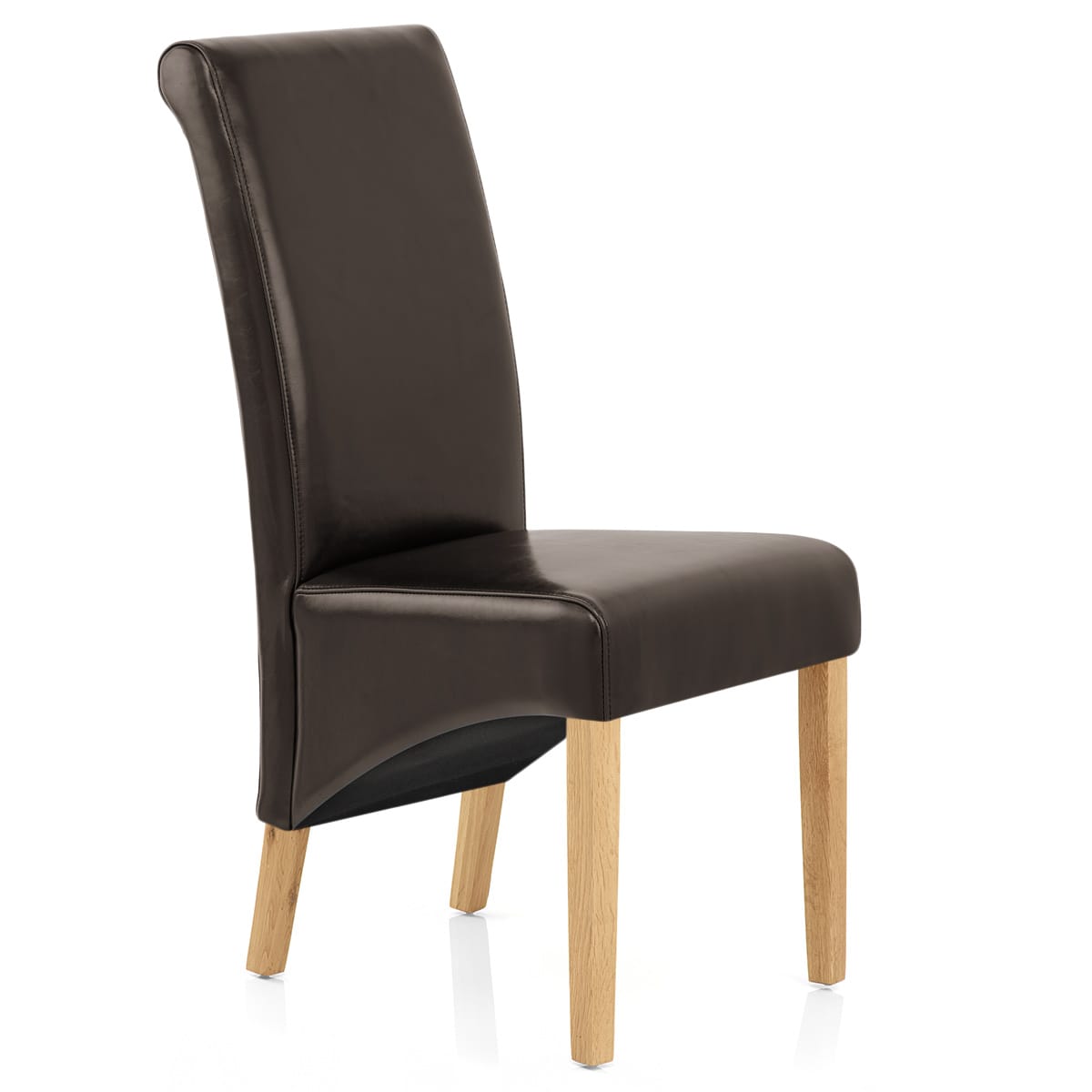 Carlo Oak Chair Brown Leather