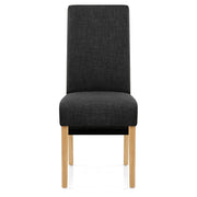 Carlo Oak Chair Charcoal Fabric