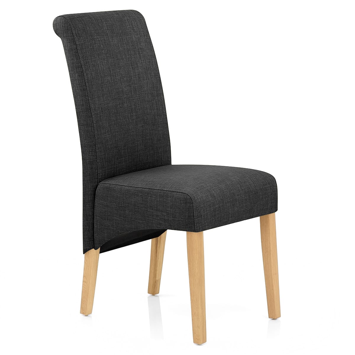 Carlo Oak Chair Charcoal Fabric