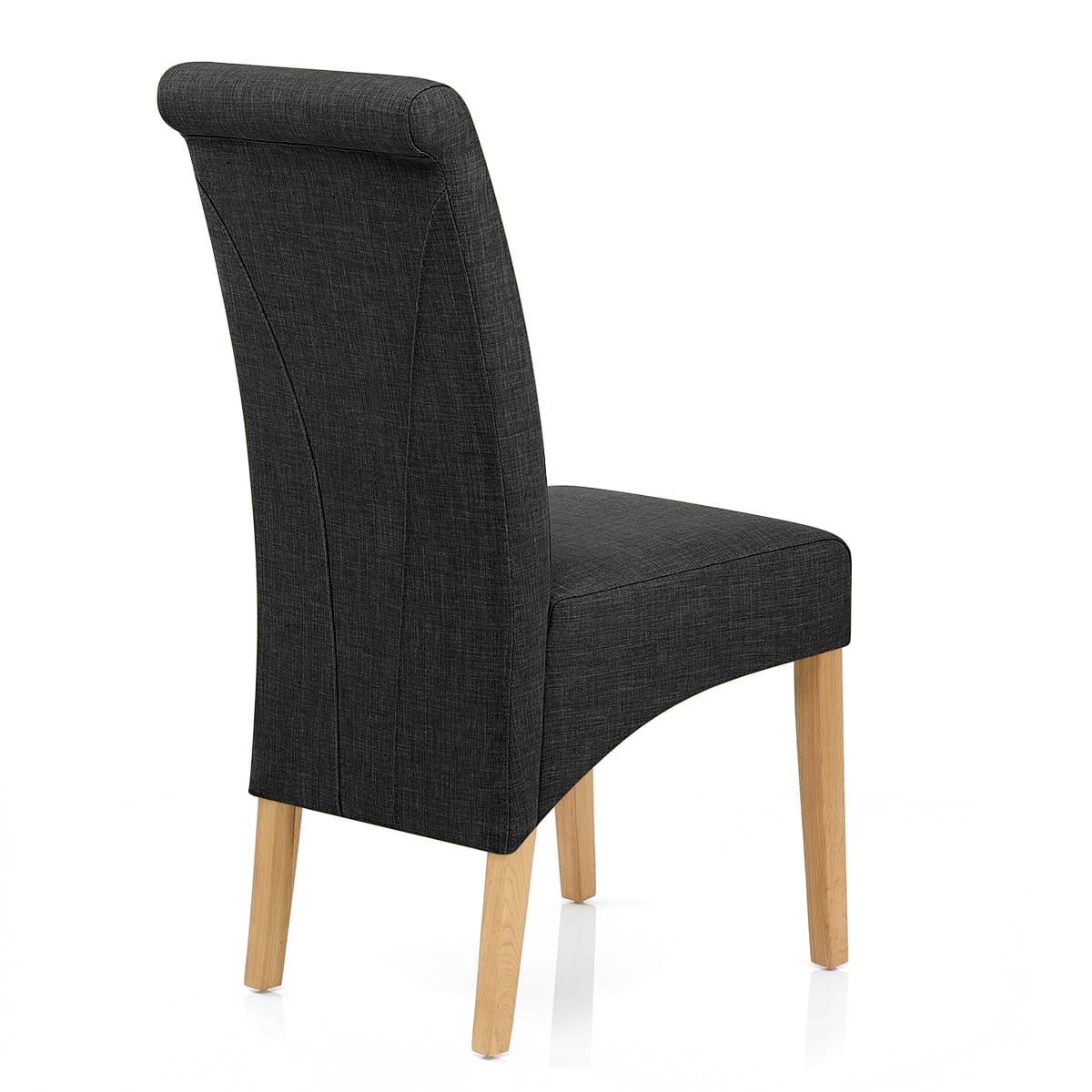 Carlo Oak Chair Charcoal Fabric