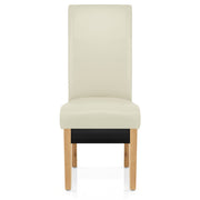 Carlo Oak Chair Cream Leather