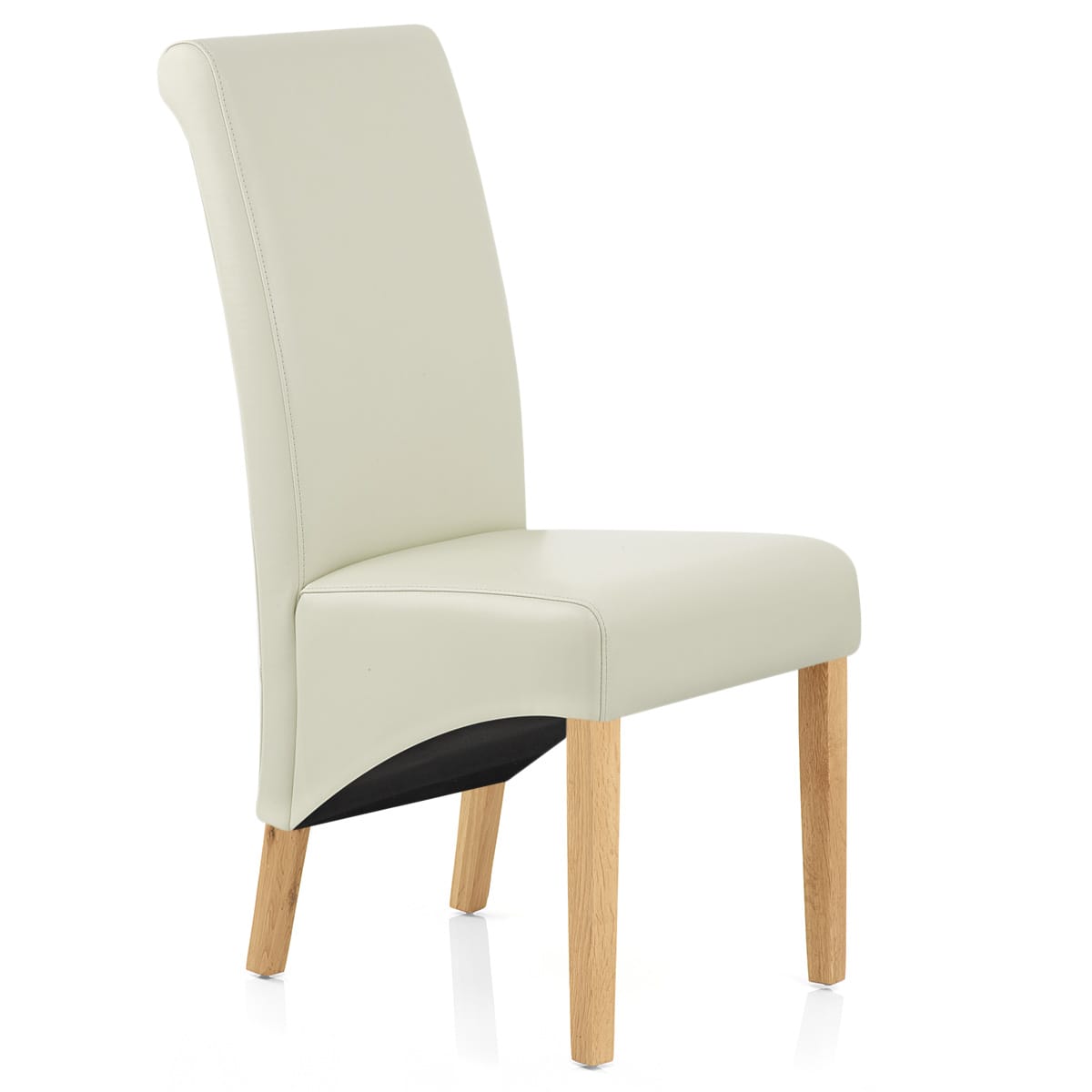 Carlo Oak Chair Cream Leather