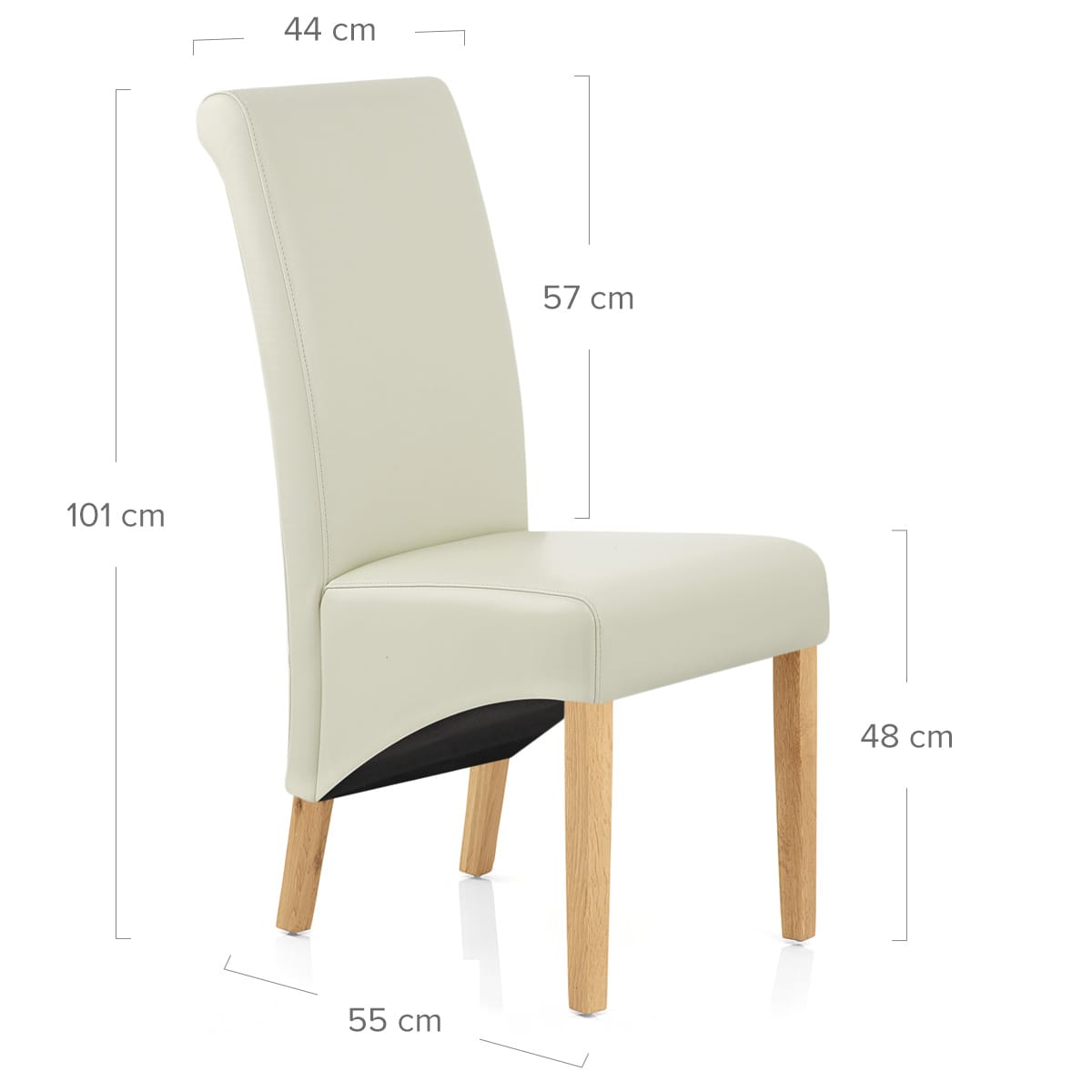 Carlo Oak Chair Cream Leather