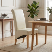 Carlo Oak Chair Cream Leather