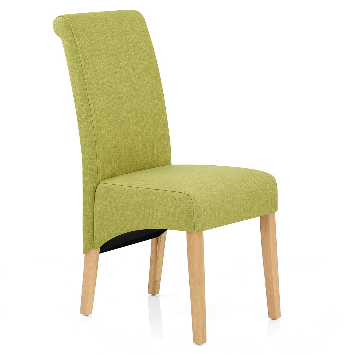 Carlo Oak Chair Green Fabric