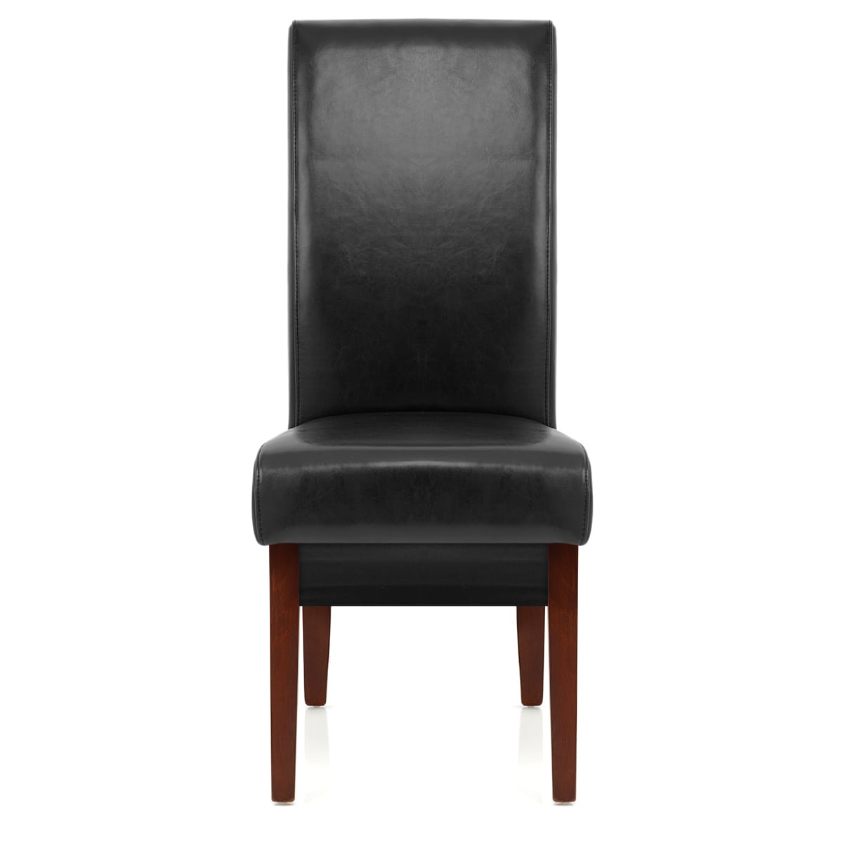 Carlo Walnut Chair Black Leather