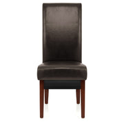 Carlo Walnut Chair Brown Leather