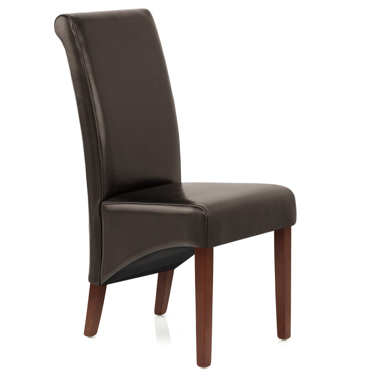 Carlo Walnut Chair Brown Leather