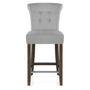 Carlton Scroll Back Stool Grey Velvet