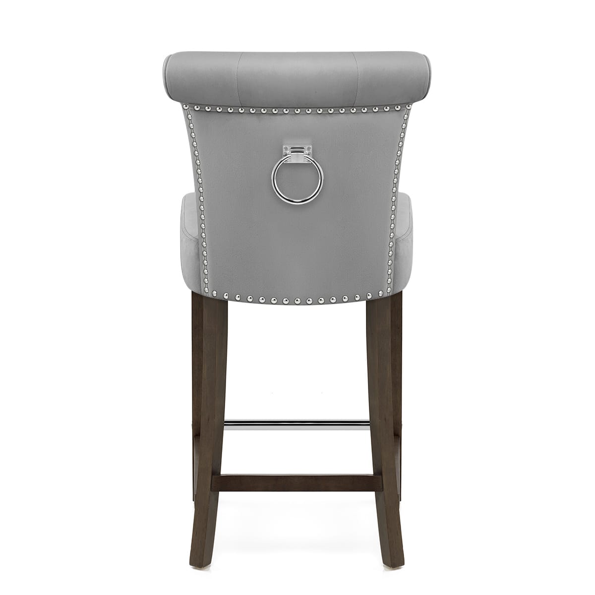 Carlton Scroll Back Stool Grey Velvet