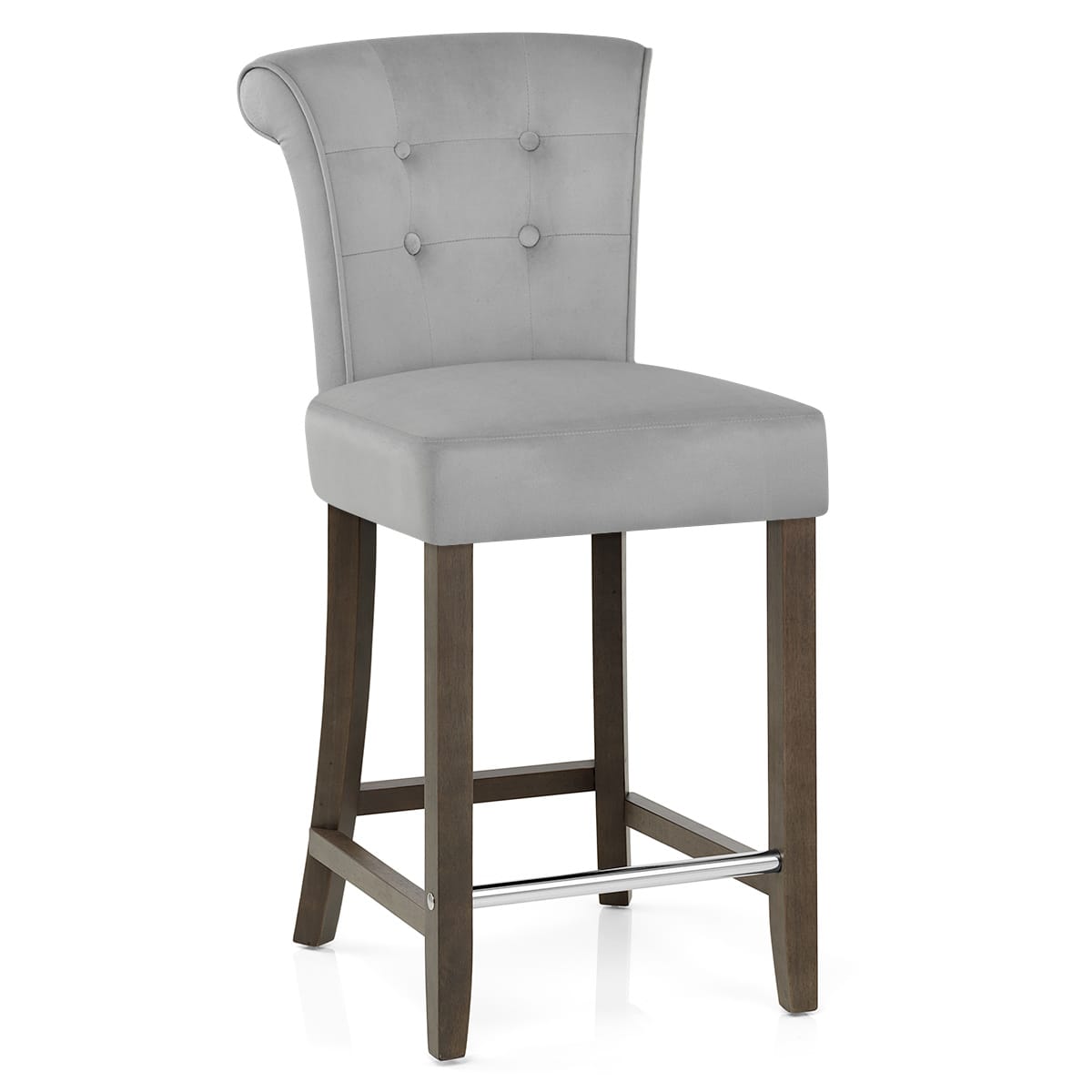 Carlton Scroll Back Stool Grey Velvet