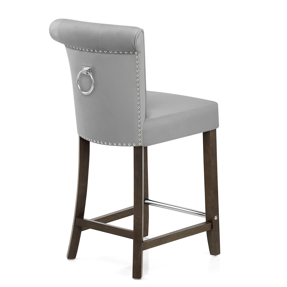 Carlton Scroll Back Stool Grey Velvet
