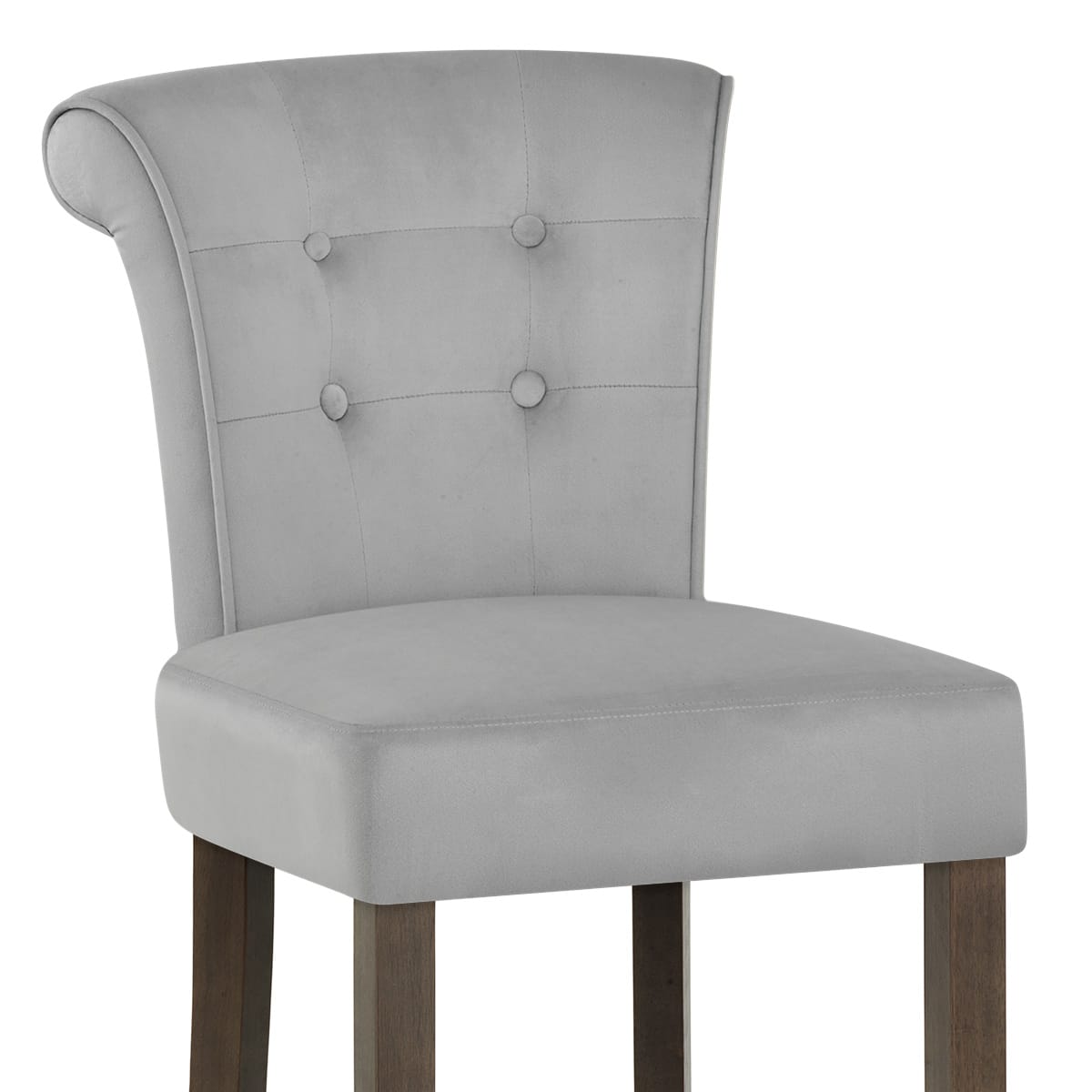 Carlton Scroll Back Stool Grey Velvet