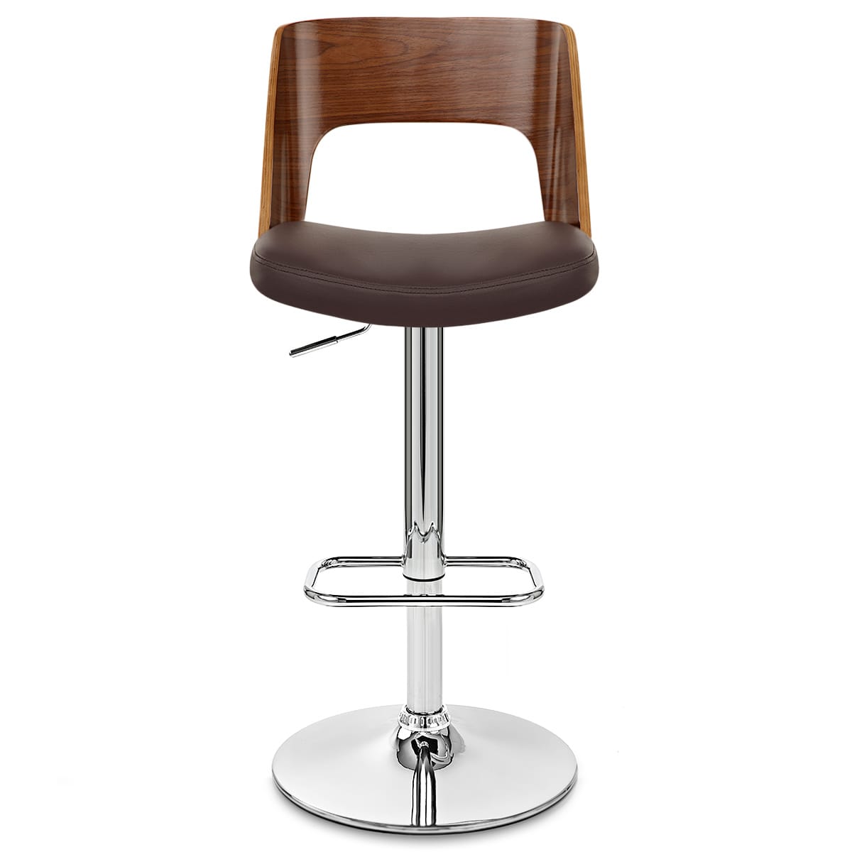 Carmen Leather Bar Stool Walnut & Brown