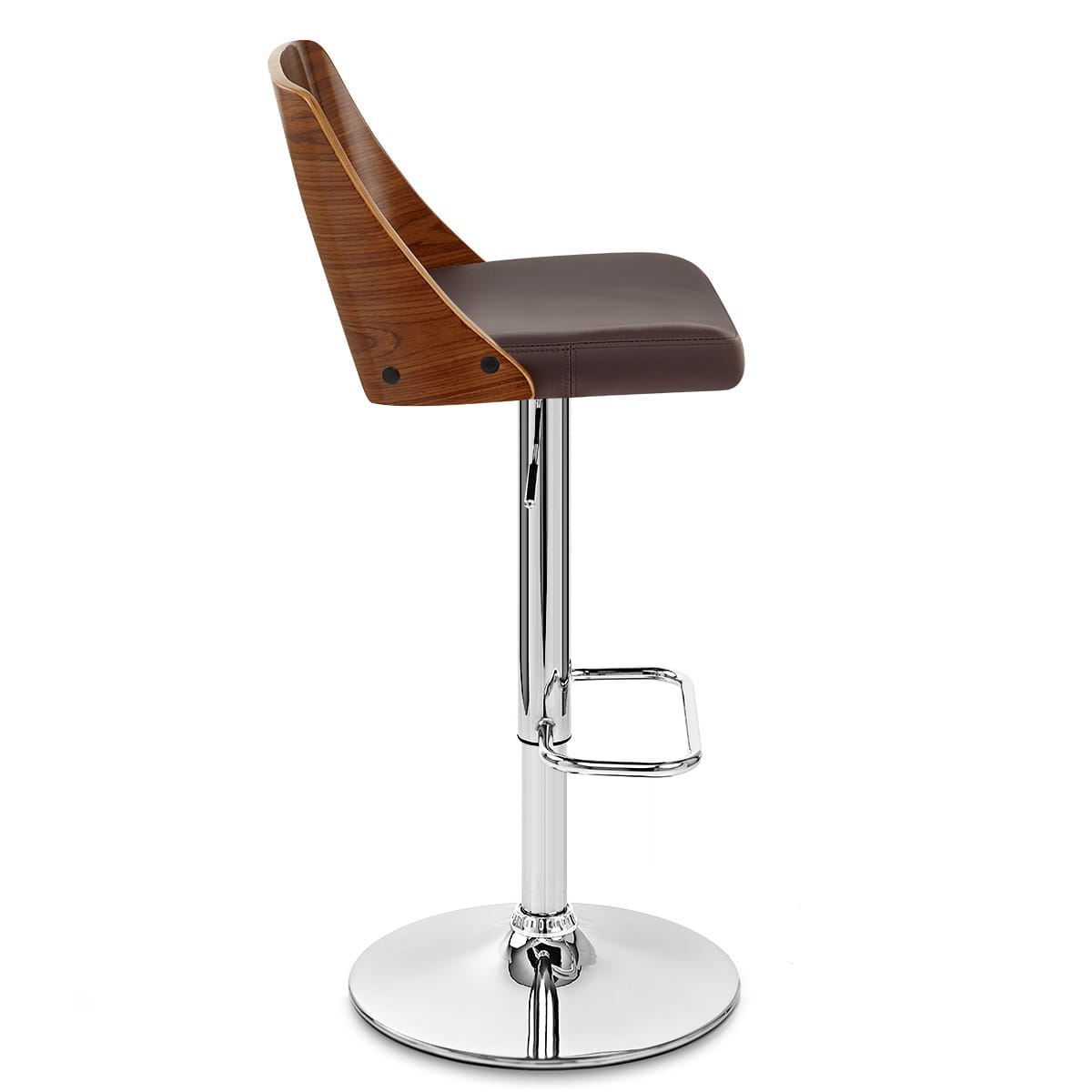 Carmen Leather Bar Stool Walnut & Brown