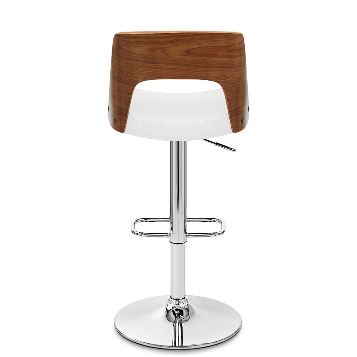 Carmen Leather Bar Stool Walnut & White