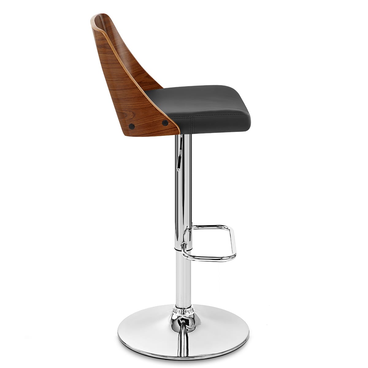 Carmen Leather Stool Walnut & Black