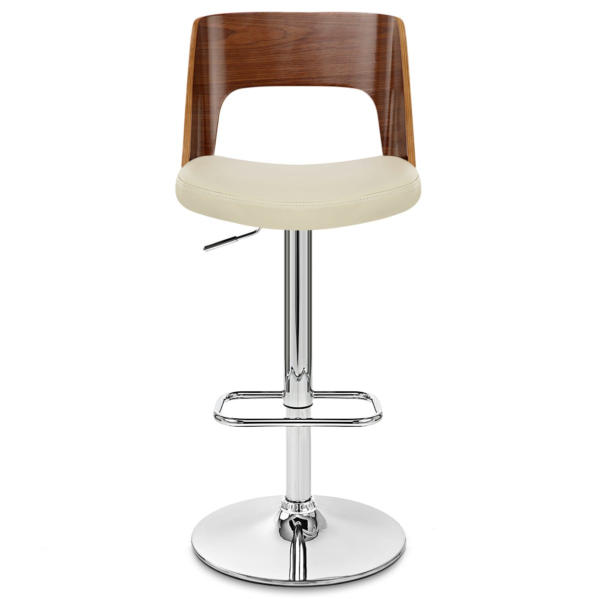 Carmen Leather Stool Walnut & Cream