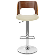 Carmen Leather Stool Walnut & Cream
