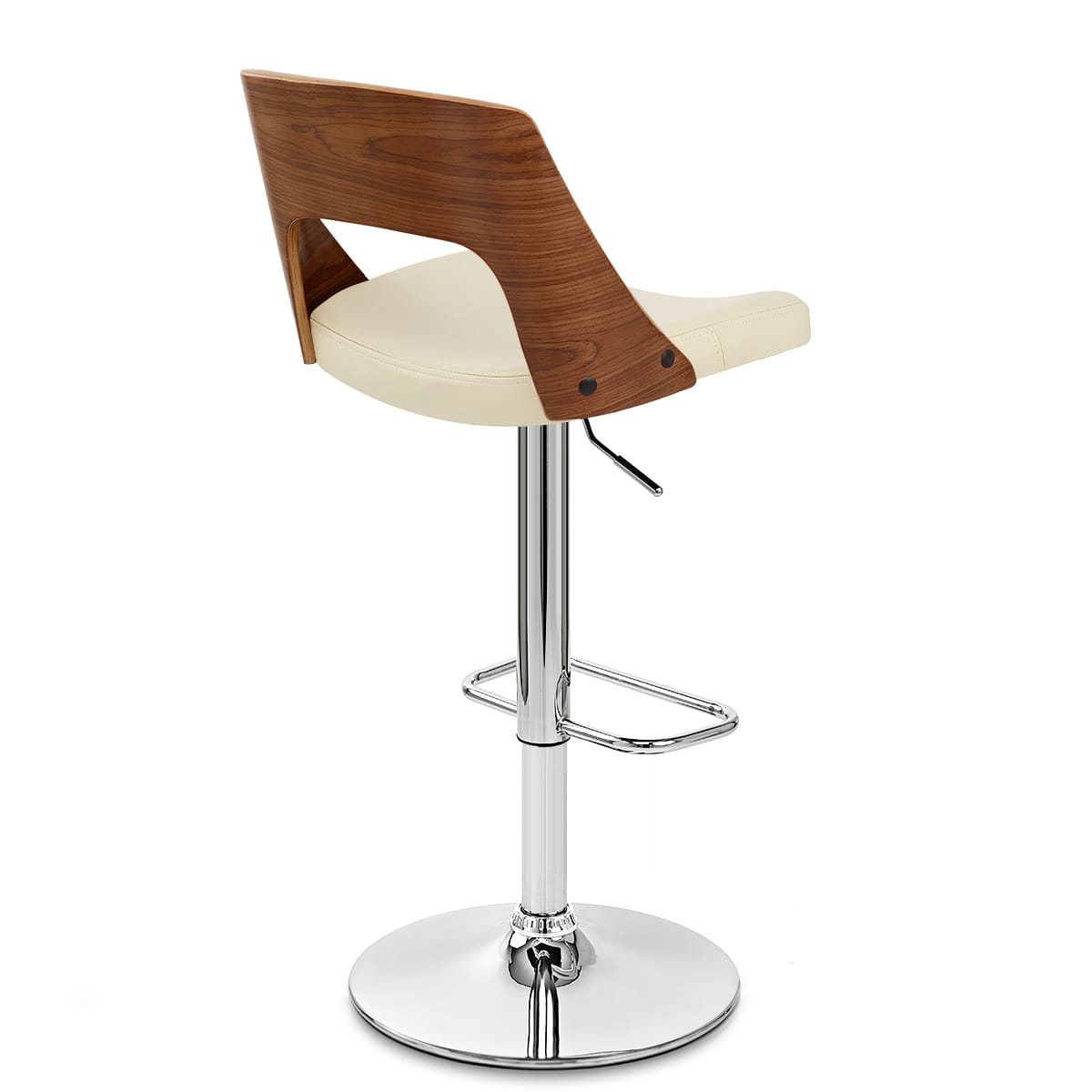 Carmen Leather Stool Walnut & Cream