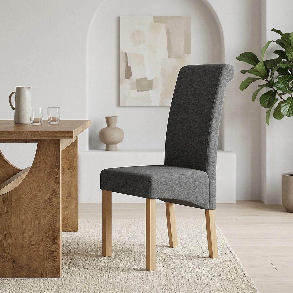 Carolina Dining Chair Charcoal Fabric
