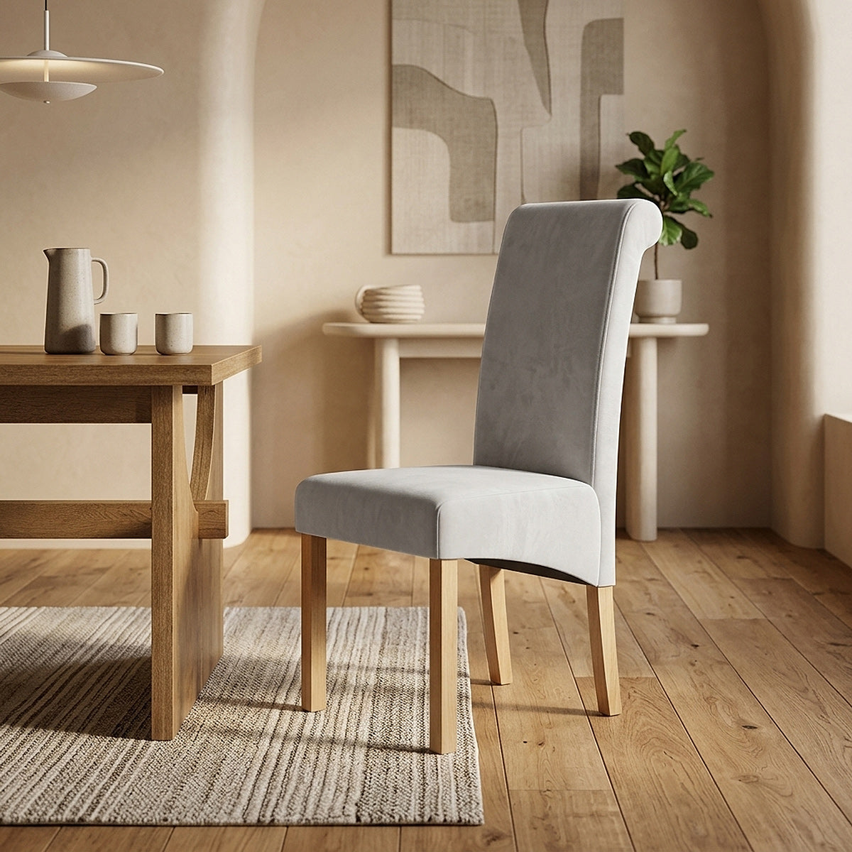 Carolina Dining Chair Grey Velvet