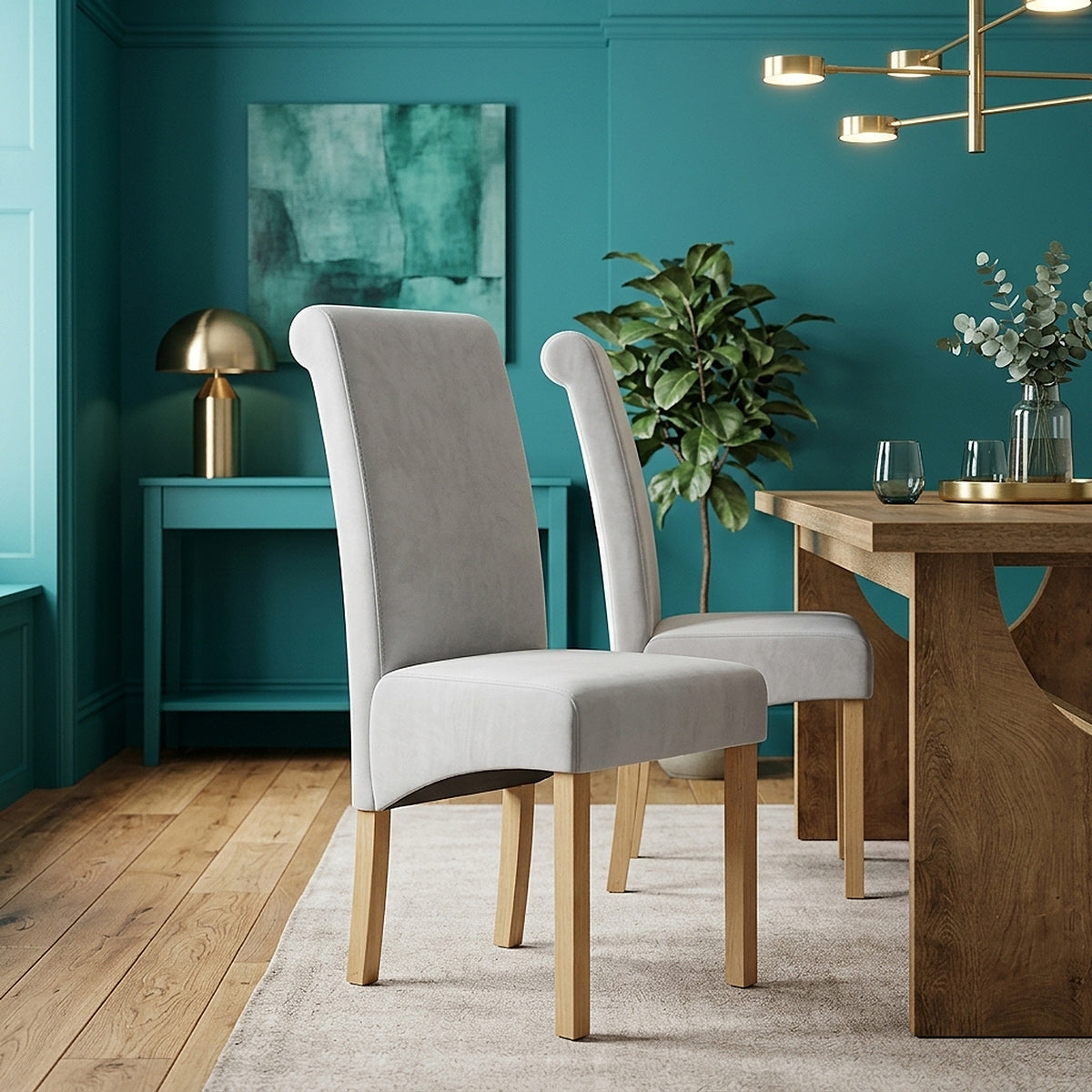 Carolina Dining Chair Grey Velvet