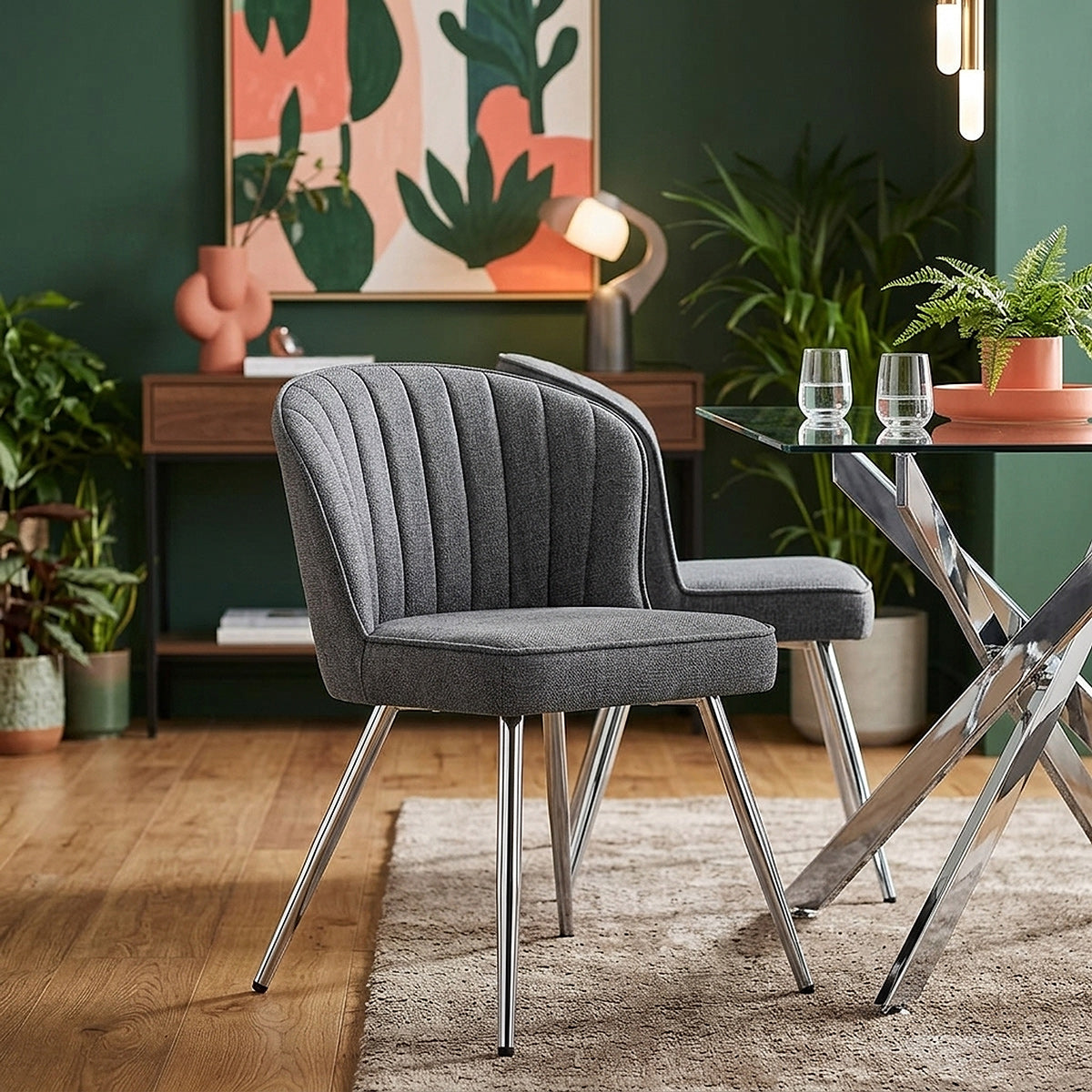 Chase Dining Chair Grey Fabric
