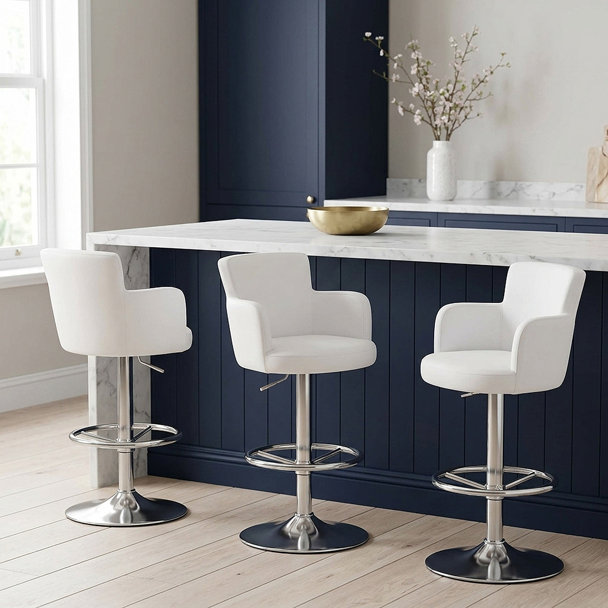 Chateau Brushed Bar Stool White