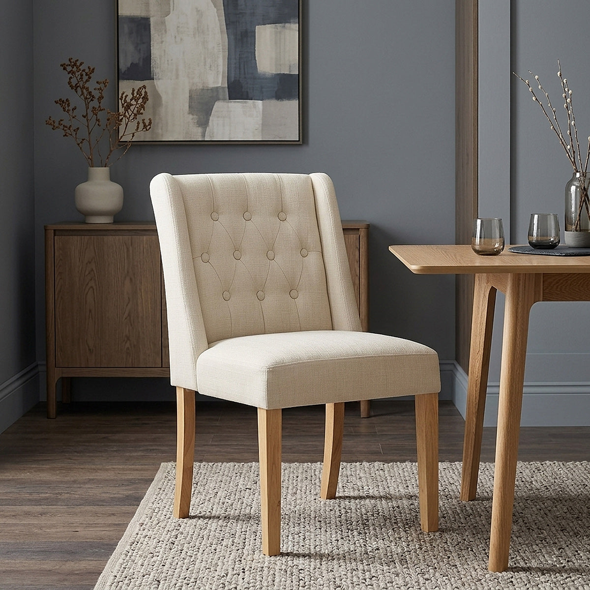 Chatsworth Oak Dining Chair Cream