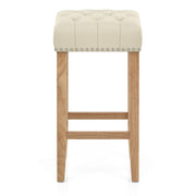 Chelsea Oak Stool Cream Leather